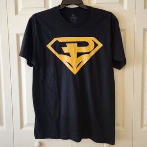 Sticker Mule Large Black T-Shirt With Yellow Logo Design 100% Cotton